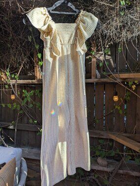 Zara Yellow and White Striped Girls Romper Sz 5-6